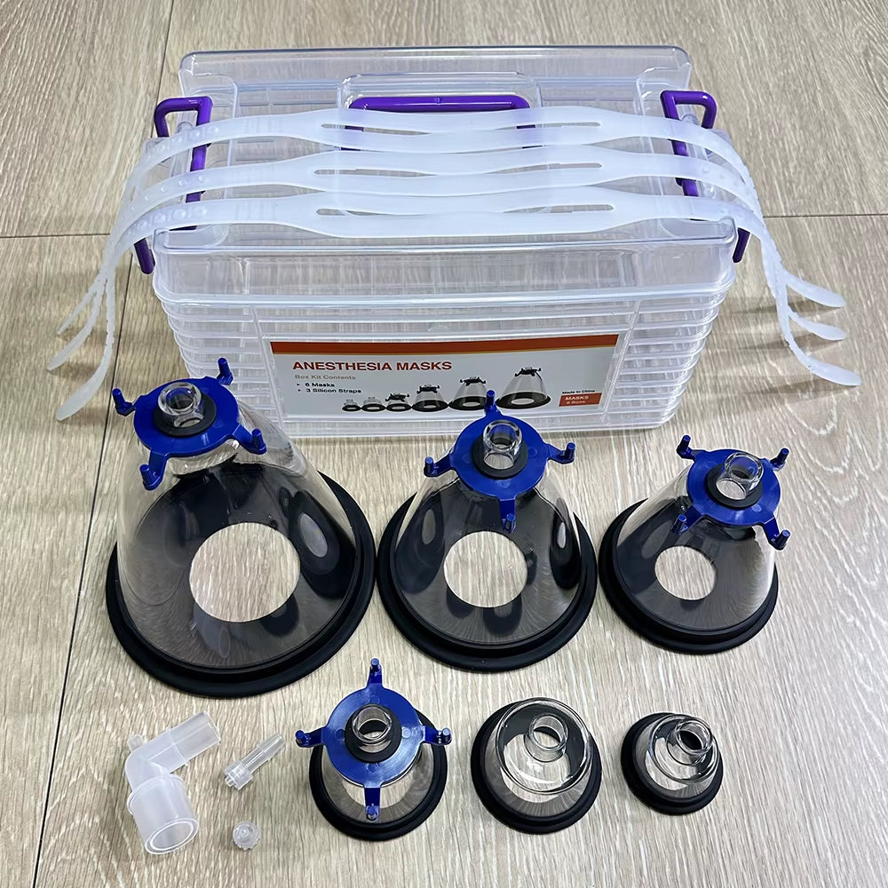 Pet Breathing Mask Animal Anesthesia Kit for Cat Dog Bird Snake Rat with Oxygen Onhalation Atomization Clinic Hospital Supplies