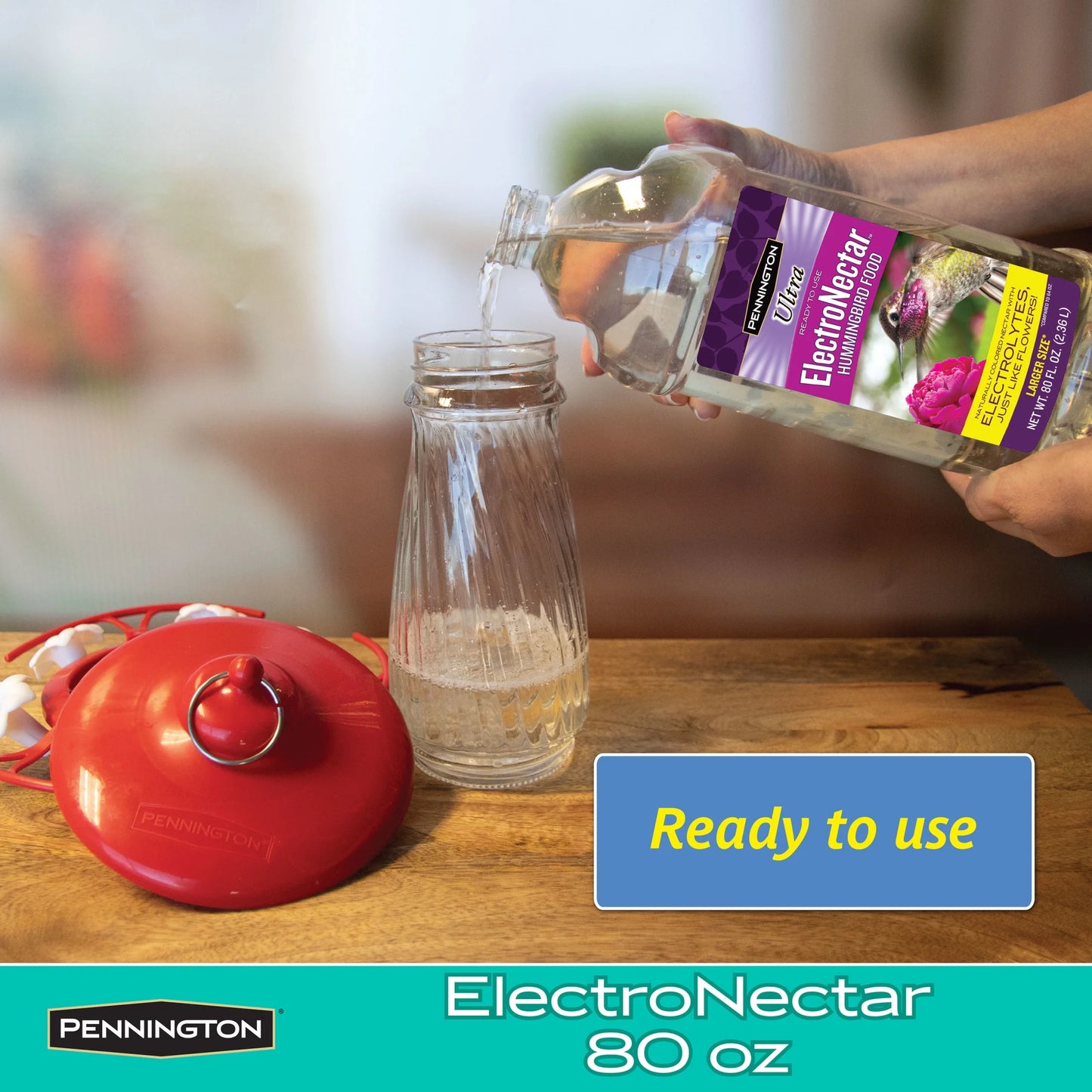 Ultra Electro Nectar Clear Hummingbird Food Ready-To-Use Liquid, 80 Oz. Bottle, 1 Pack