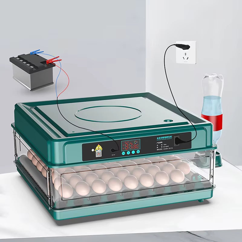 24/38 Eggs Automatic Intelligent Screen Display Incubator Household Chicken, Duck, Goose, Pigeon, Peacock & Parrot Egg Incubator