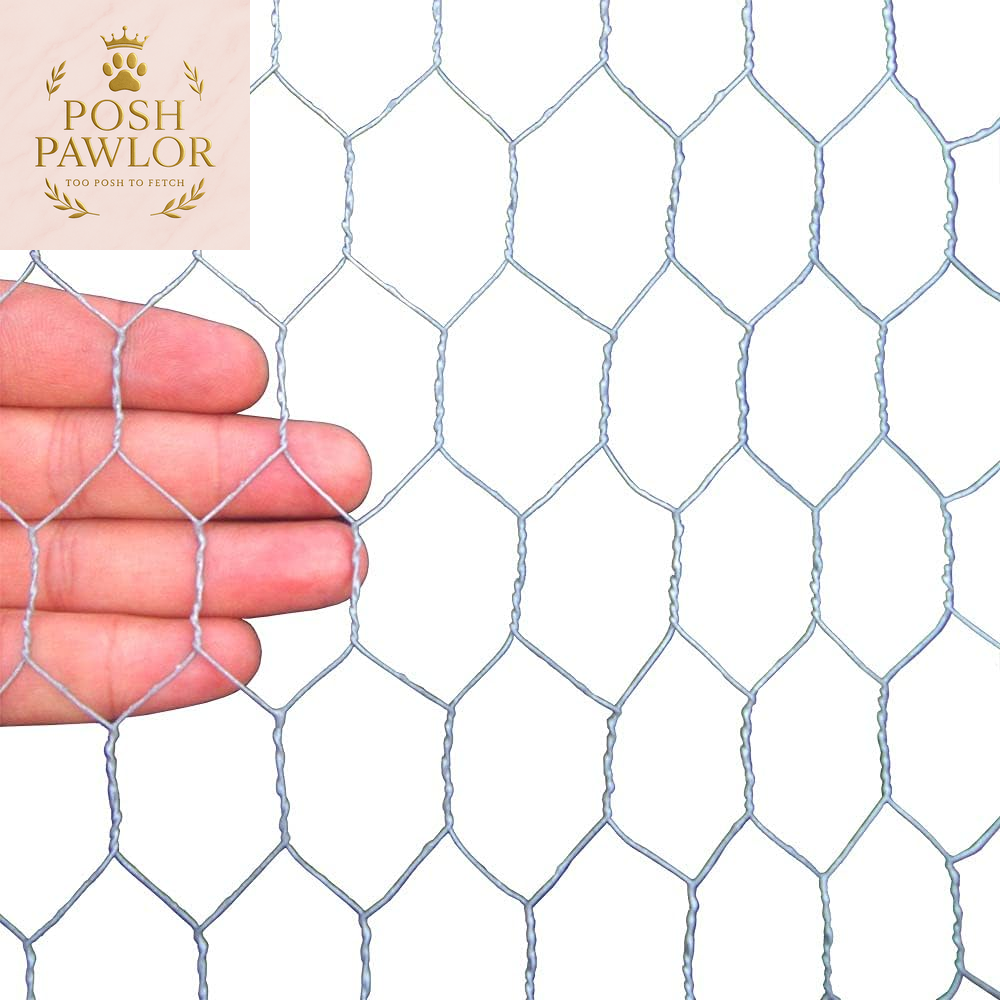 20GA Galvanized Hexagonal Poultry Netting Chicken Wire 18 Inches X 50 Feet X 1 Inch Mesh