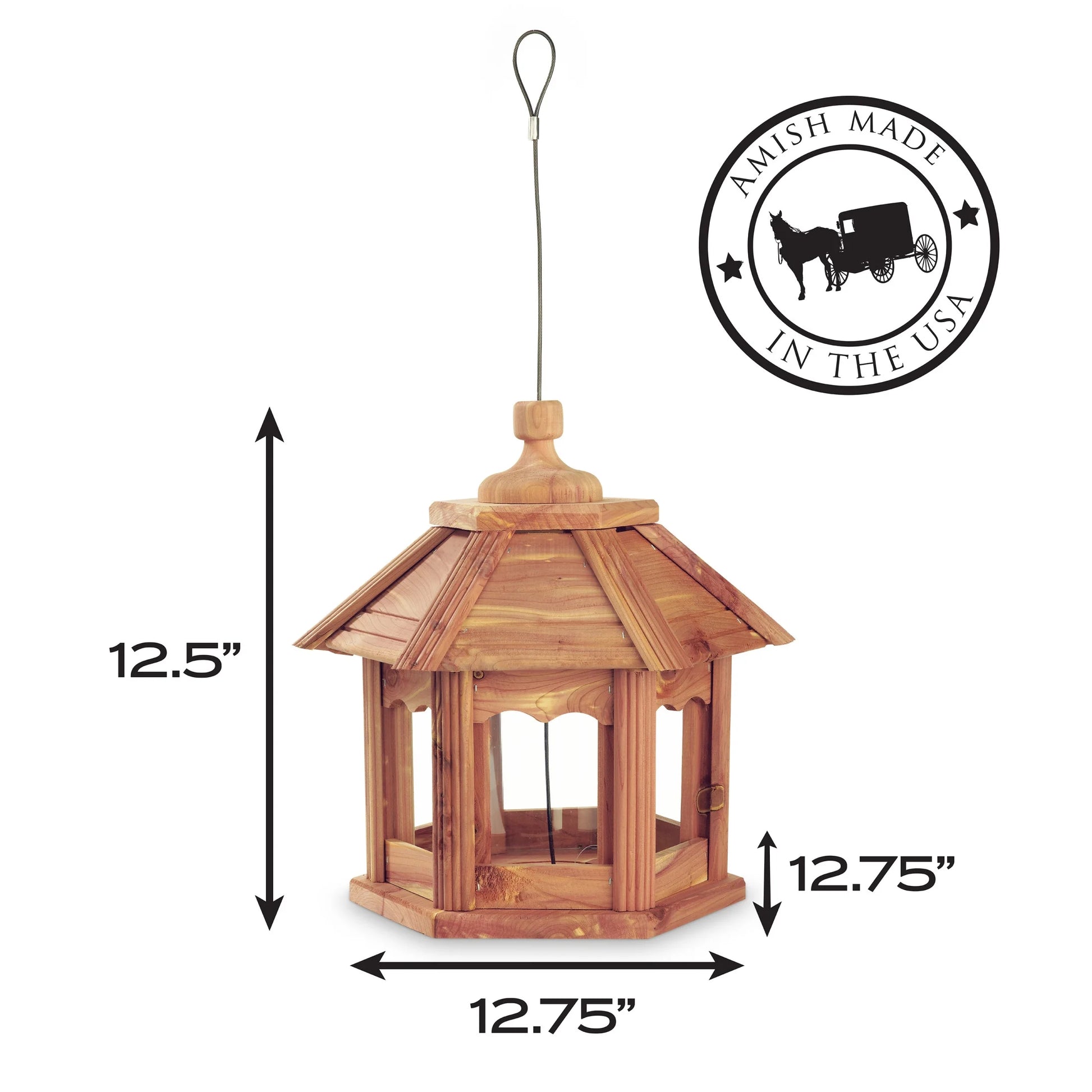 Cedar Gazebo Wild Bird Feeder, 3 Lb. Hopper Capacity