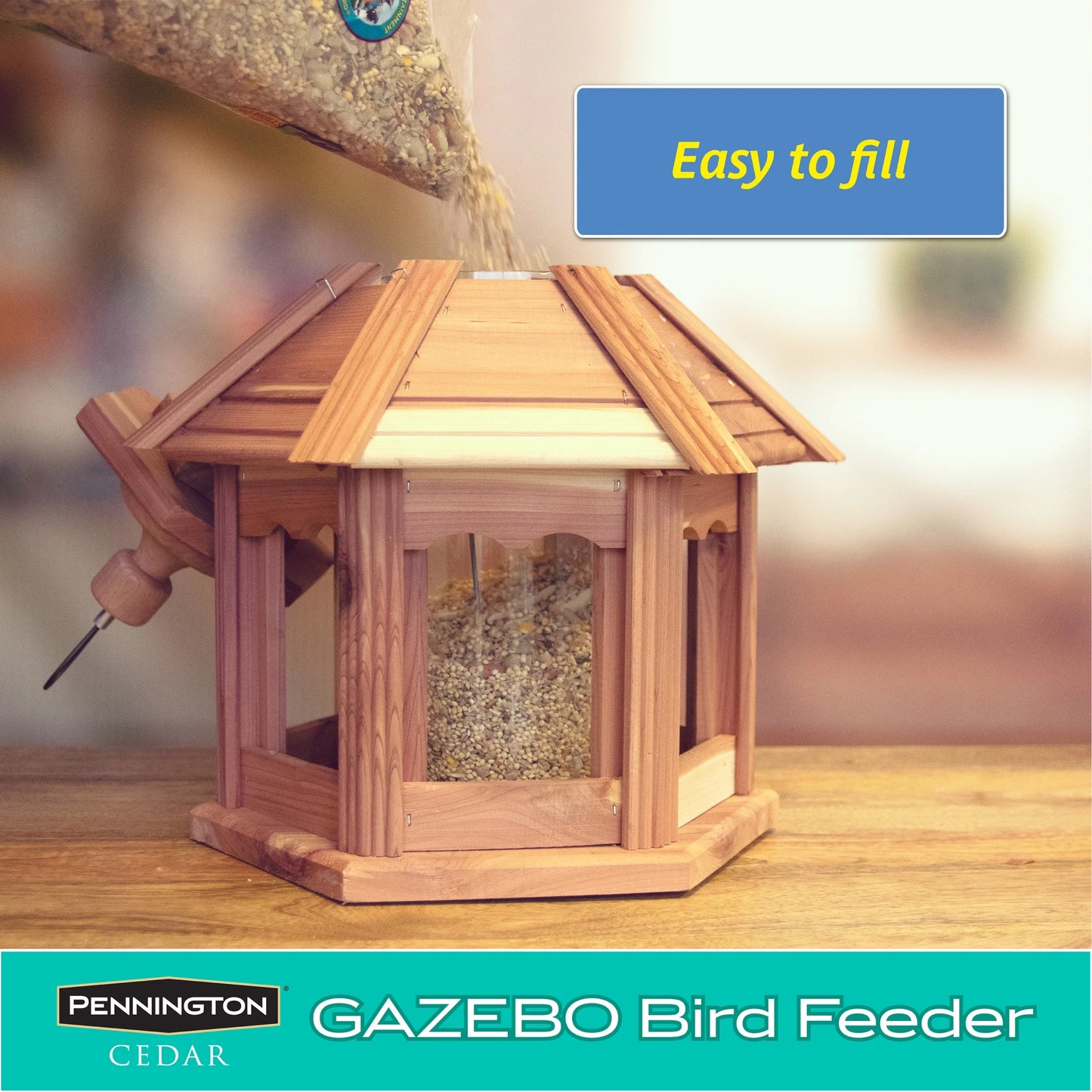 Cedar Gazebo Wild Bird Feeder, 3 Lb. Hopper Capacity