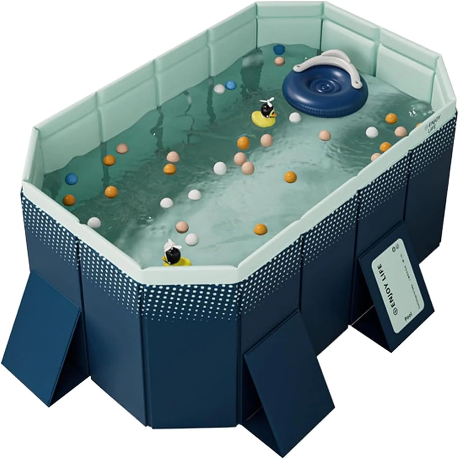 6 FT Foldable, Non Inflatable, Hard Plastic Kiddie Pool for Kids, Adults, and Pets - Thickened PVC, Easy to Set up for Backyard, Outdoor, and Indoor Water Fun Snapset