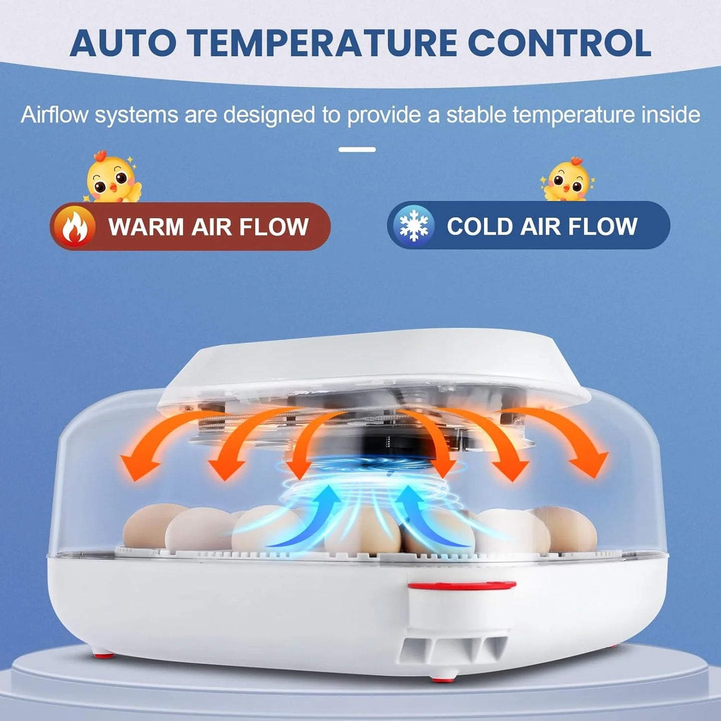 Automatic 24 Chicken Egg Incubator with LED Display, Egg Candler, Automatic Egg Turner, Temperature Control Digital Incubator for Hatching Chickens