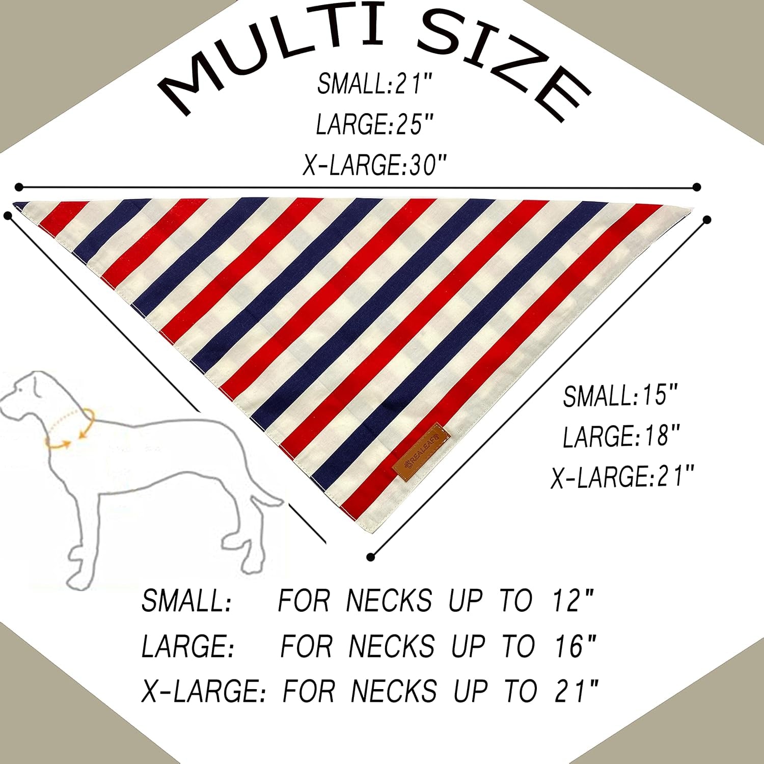 4Th of July Dog Bandanas 2 Pack, Reversible American Flag Pet Scarf for Boy and Girl, Premium Durable Fabric, Patriotic Bandana for Medium and Large Dogs (Large)