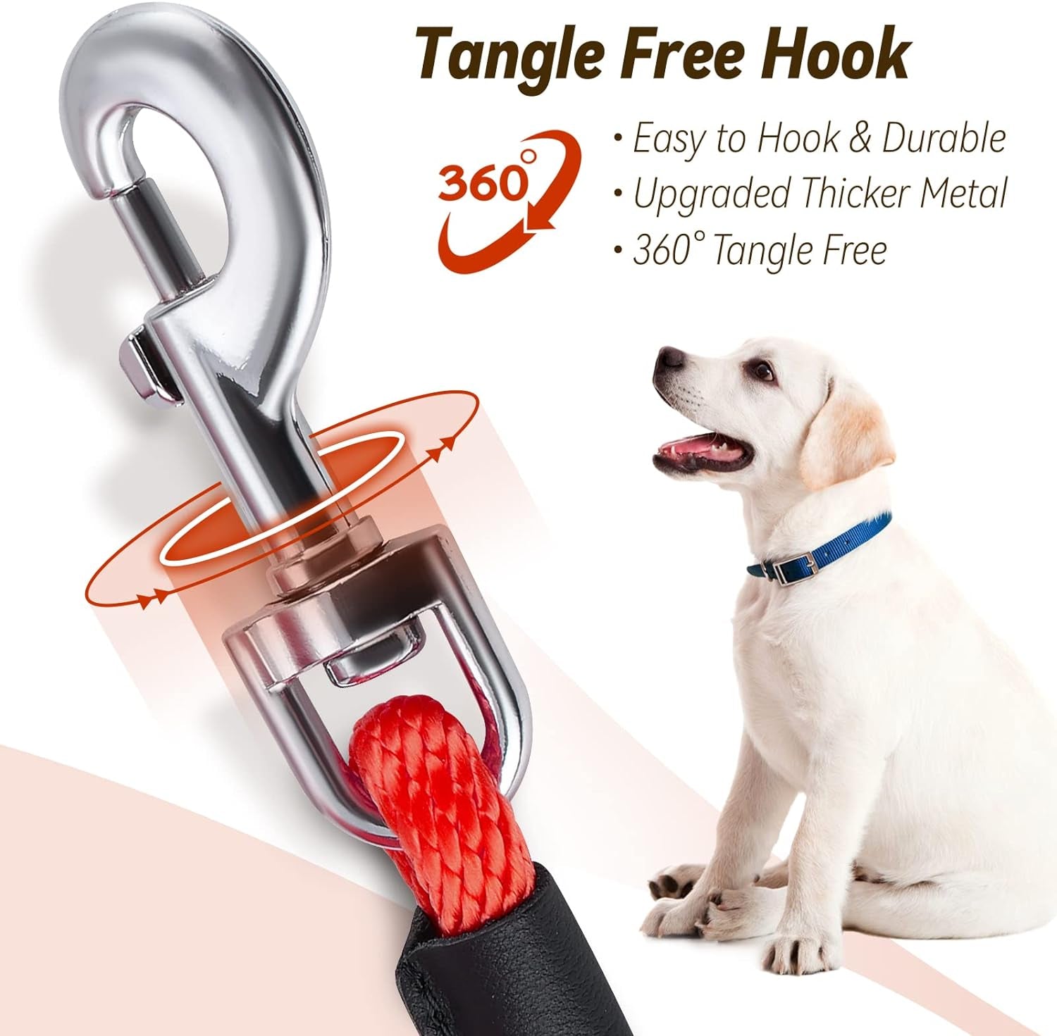 Check Cord Dog Leash Long Lead Training Tracking Line Comfortable Handle Heavy Duty Puppy Rope 10Ft 15Ft 30Ft 50Ft for Small Medium Large Dog