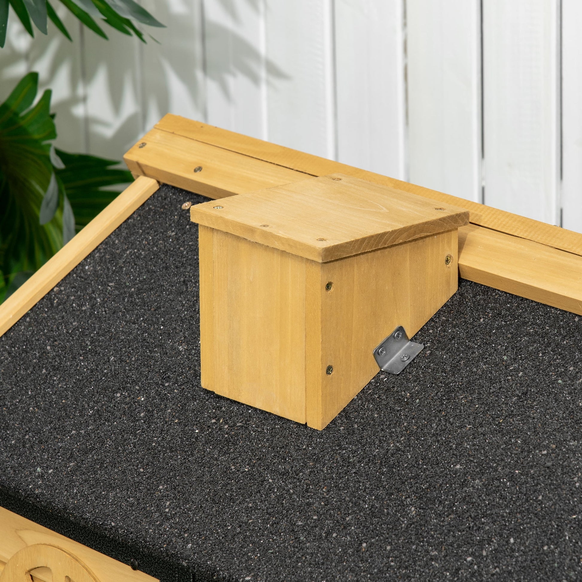 Wooden Rabbit Hutch Outdoor with Run, Bunny Cage with Removable Tray