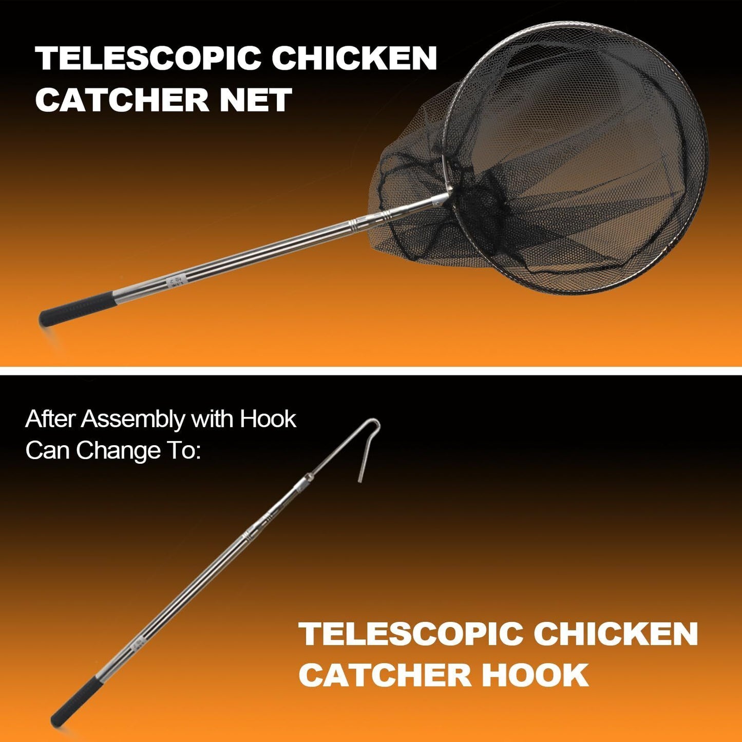 Animal Catch Net Pole Trap Tool Chicken Catcher Leg Hook Catching Kit Animal Con