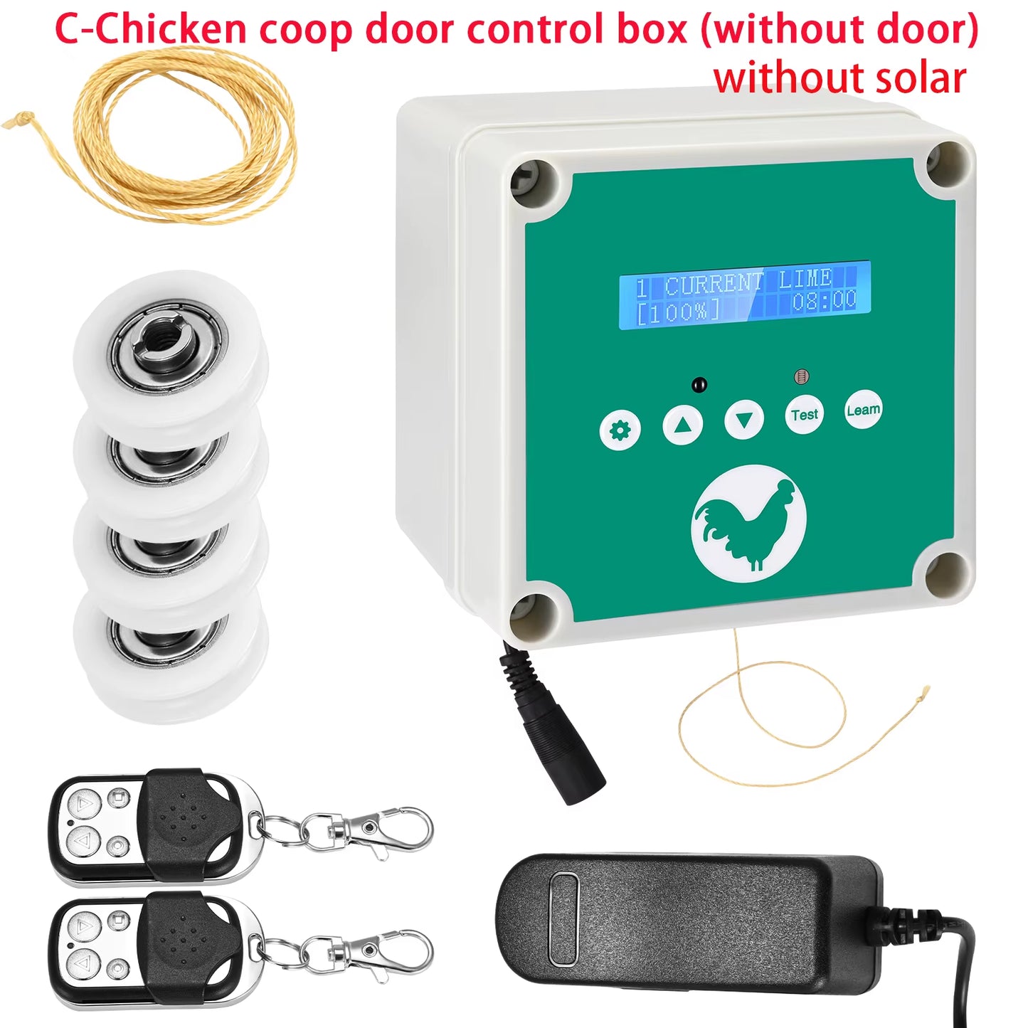 Automatic Chicken Coop Door Cage Opener Day and Night Delay with LCD Chicken Coop Door Practical Chicken Accessories