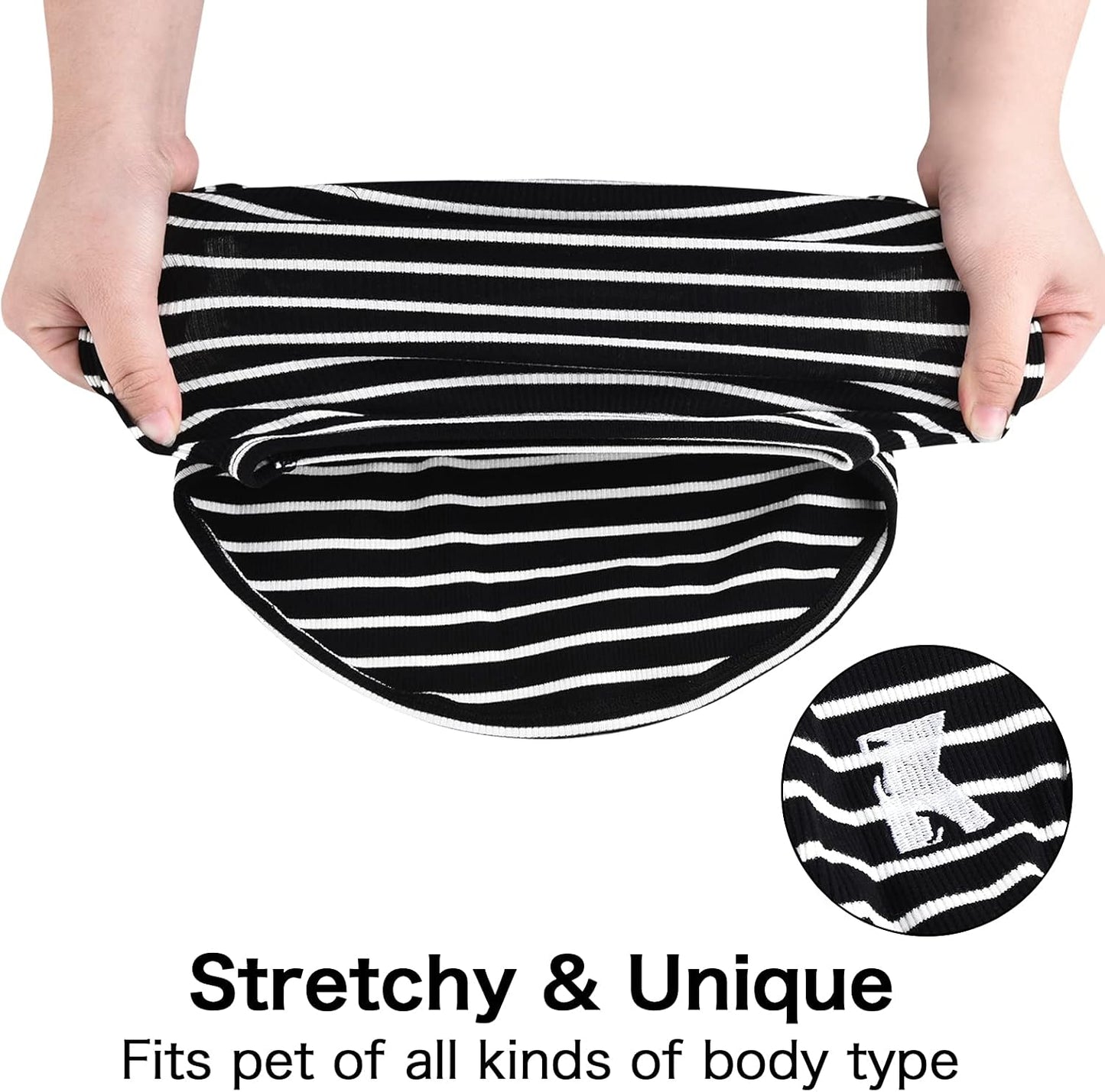 Dog Shirt Vest Lightweight Stretchy Dog T-Shirts Soft Cool Sleeveless Stripe Vests Breathable Clothes for Puppy Kitty Cats Small Medium Large Dogs 2 Pack Black + Grey [ 5XL ]