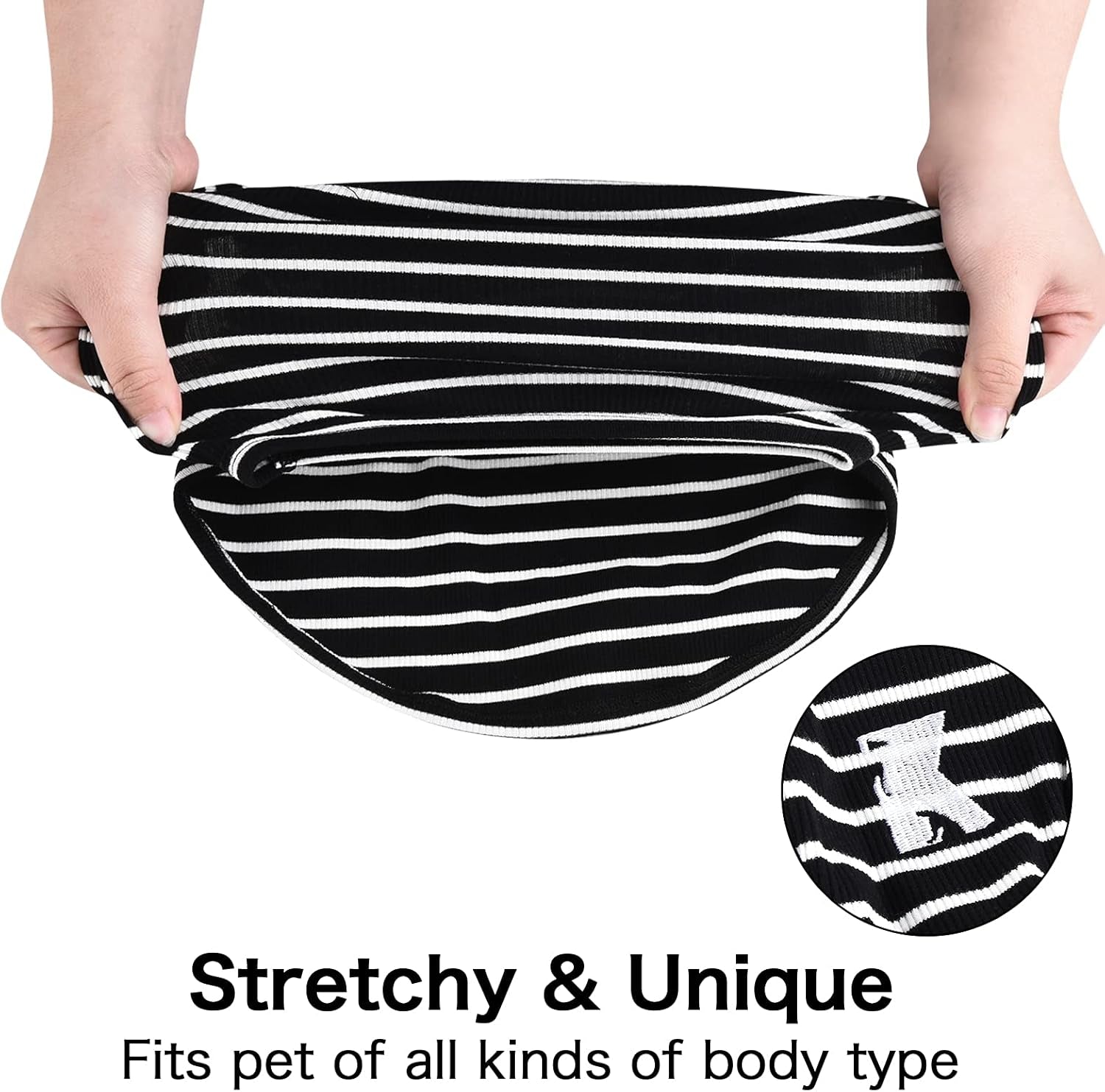 Dog Shirt Vest Lightweight Stretchy Dog T-Shirts Soft Cool Sleeveless Stripe Vests Breathable Clothes for Puppy Kitty Cats Small Medium Large Dogs 2 Pack Black + Grey [ 5XL ]