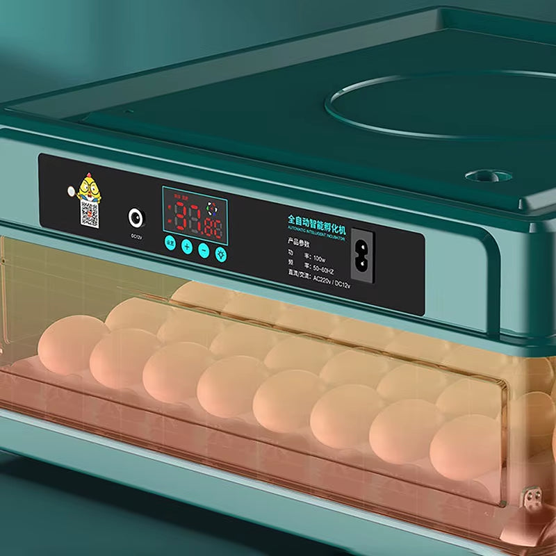 24/38 Eggs Automatic Intelligent Screen Display Incubator Household Chicken, Duck, Goose, Pigeon, Peacock & Parrot Egg Incubator