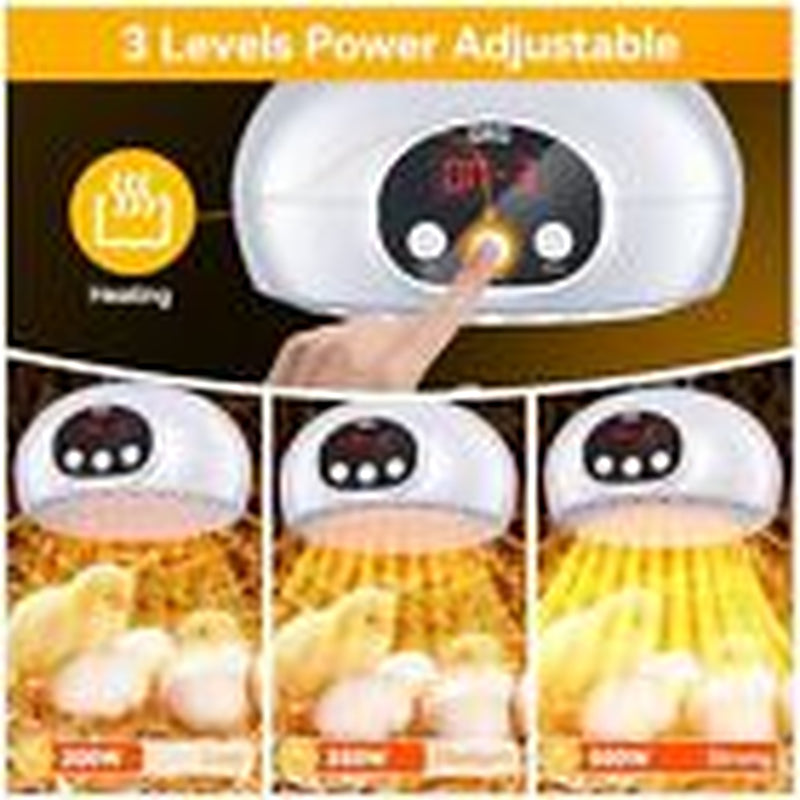 QRQ Chicken Coop Heater, 200W-350W-500W Reptile Heat Lamp Upgraded with White