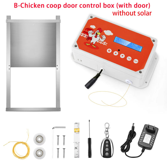Automatic Chicken Coop Door Cage Opener Day and Night Delay with LCD Chicken Coop Door Practical Chicken Accessories