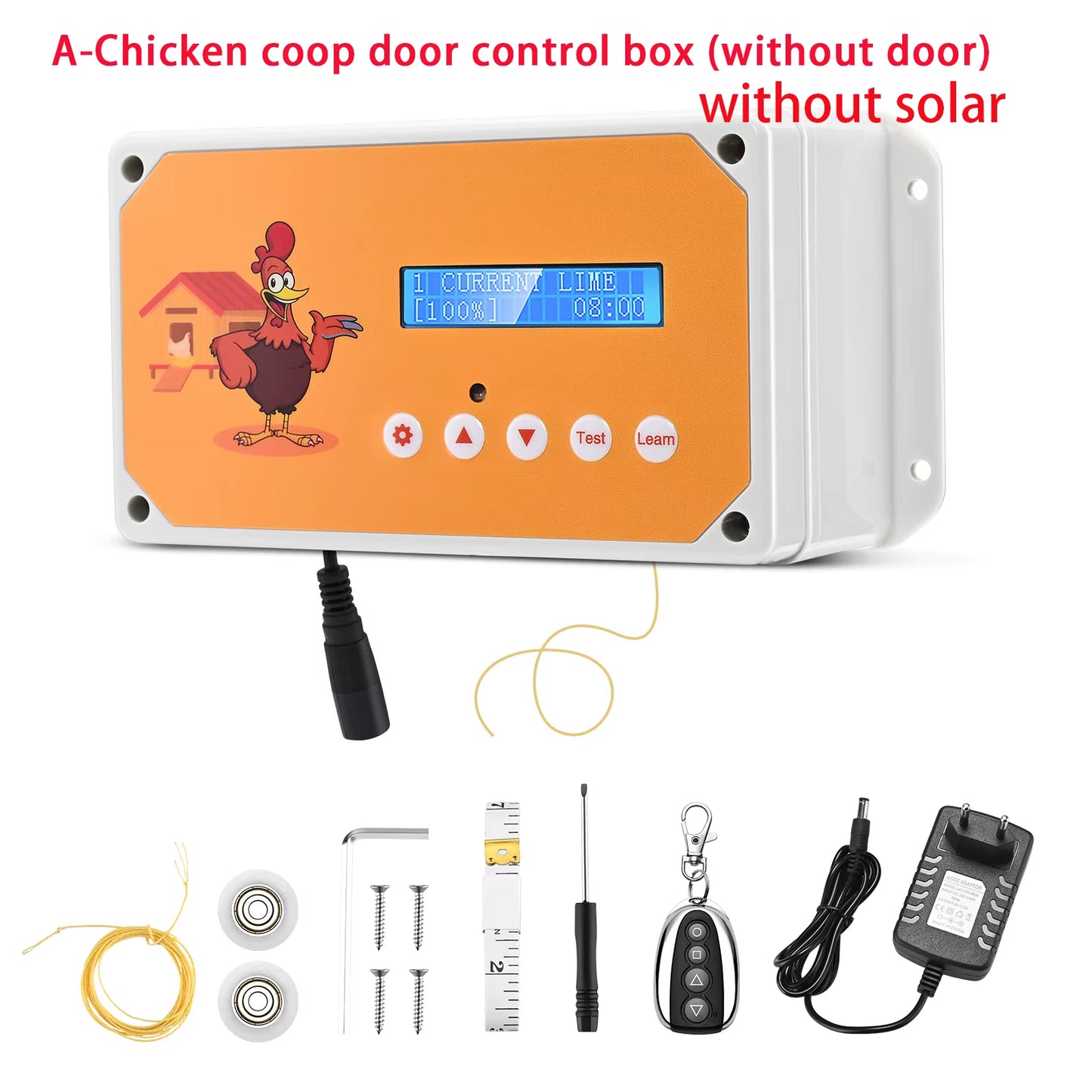 Automatic Chicken Coop Door Cage Opener Day and Night Delay with LCD Chicken Coop Door Practical Chicken Accessories