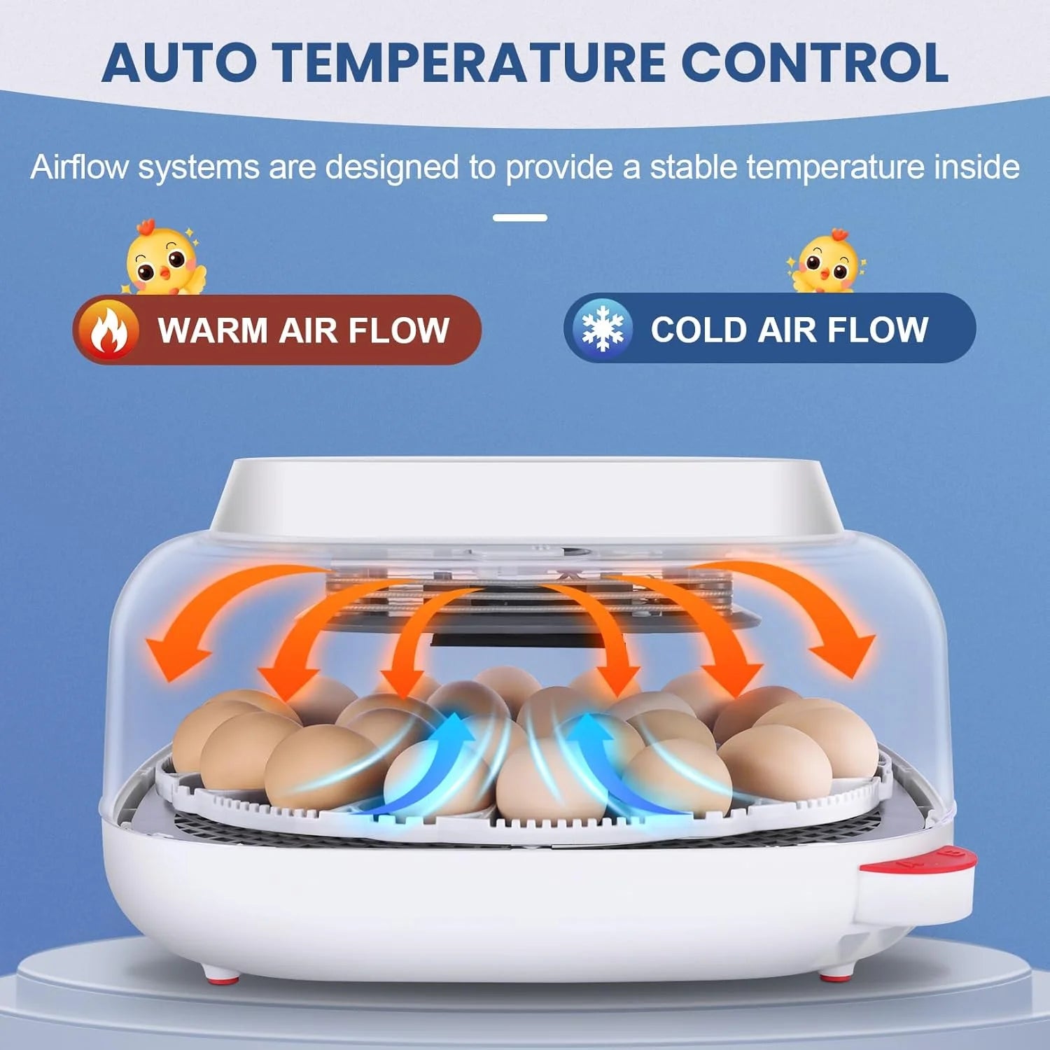 Automatic 24 Chicken Egg Incubator with LED Display, Egg Candler, Automatic Egg Turner, Temperature Control Digital Incubator for Hatching Chickens