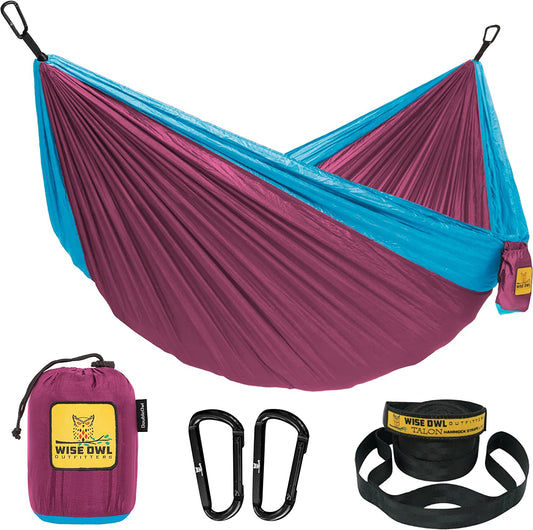 Hammock for Camping Hammocks Gear for the Outdoors Backpacking Survival or Travel - Portable Lightweight Parachute Nylon - up to 500Lbs