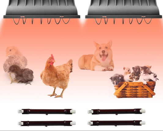 Chicken Coop Heater for Chicks,Brooder Heater with 2Pcs Heat Lamp(250W and 17...