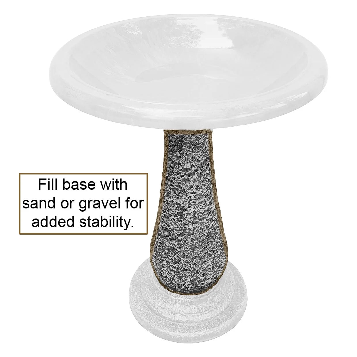 BIRDS and beyond 24" Hunter Green Fiber Clay Birdbath 19"D X 21"H Base