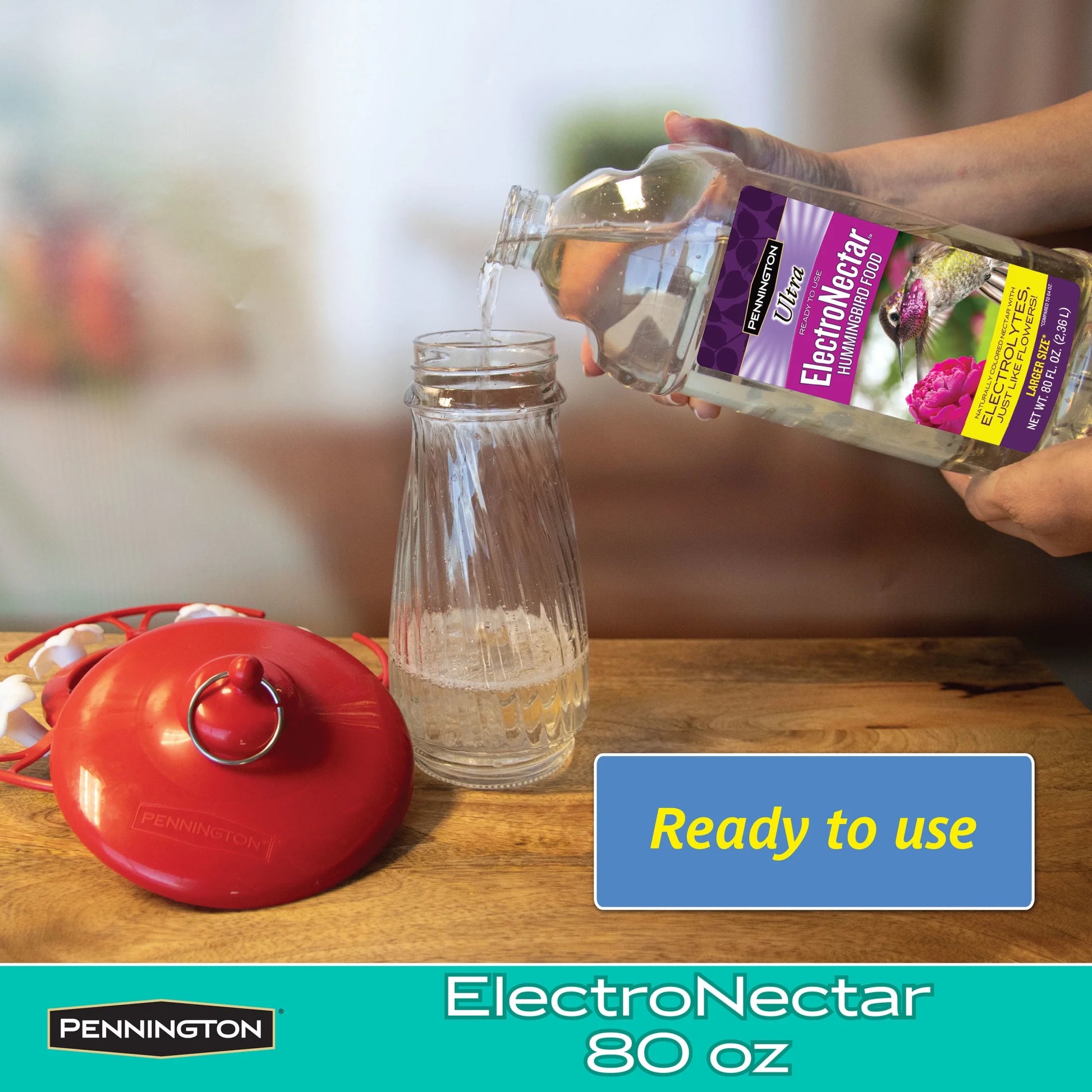 Ultra Electro Nectar Clear Hummingbird Food Ready-To-Use Liquid, 80 Oz. Bottle, 1 Pack