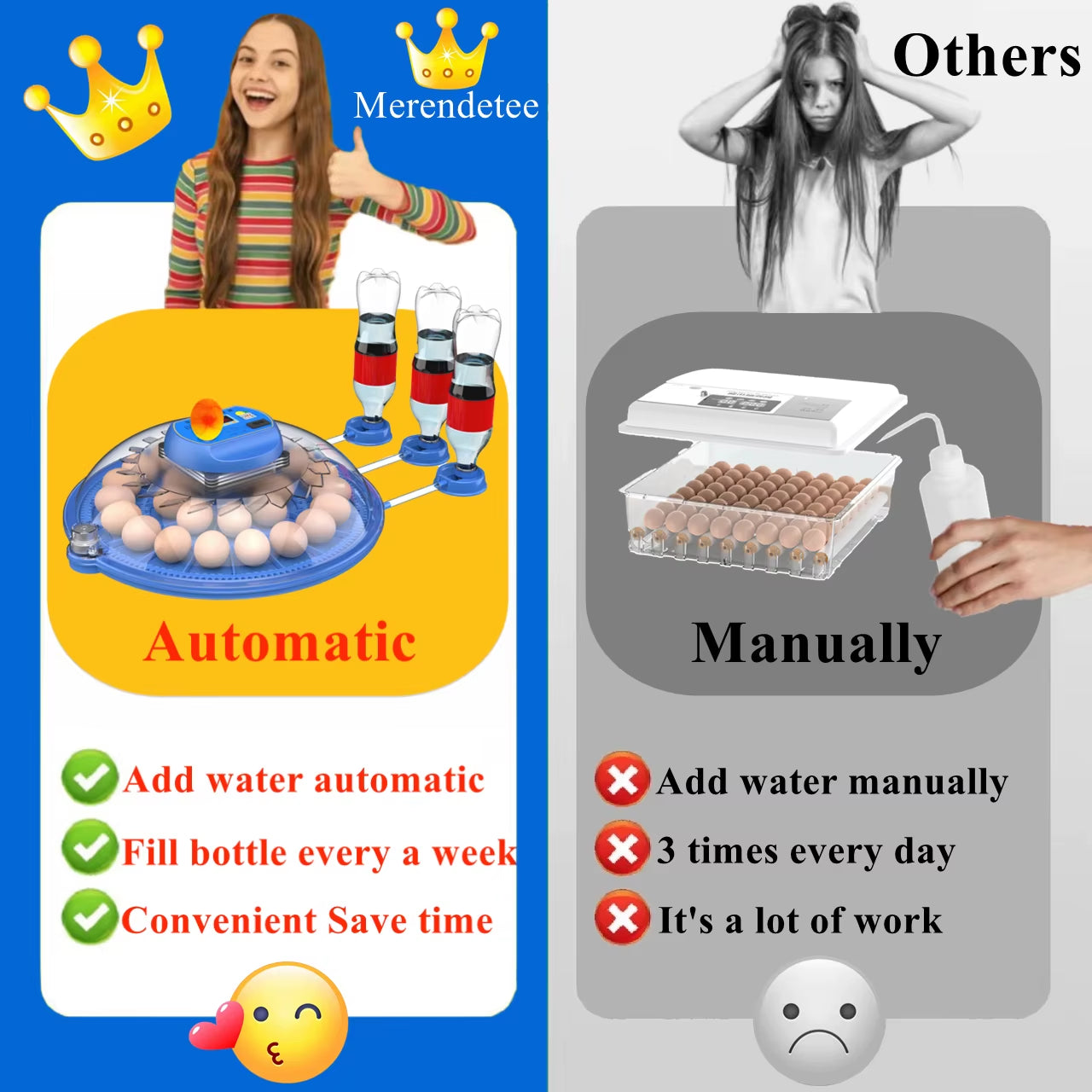 26-52 Eggs Automatic Incubator，Upgrade Automatic Water Adding，360 Degree View，Incubators for Hatching Eggs，Without Install