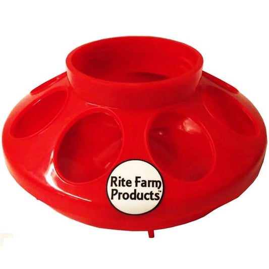 Red Chicken Chick Feeder Base for 1 Quart Jars