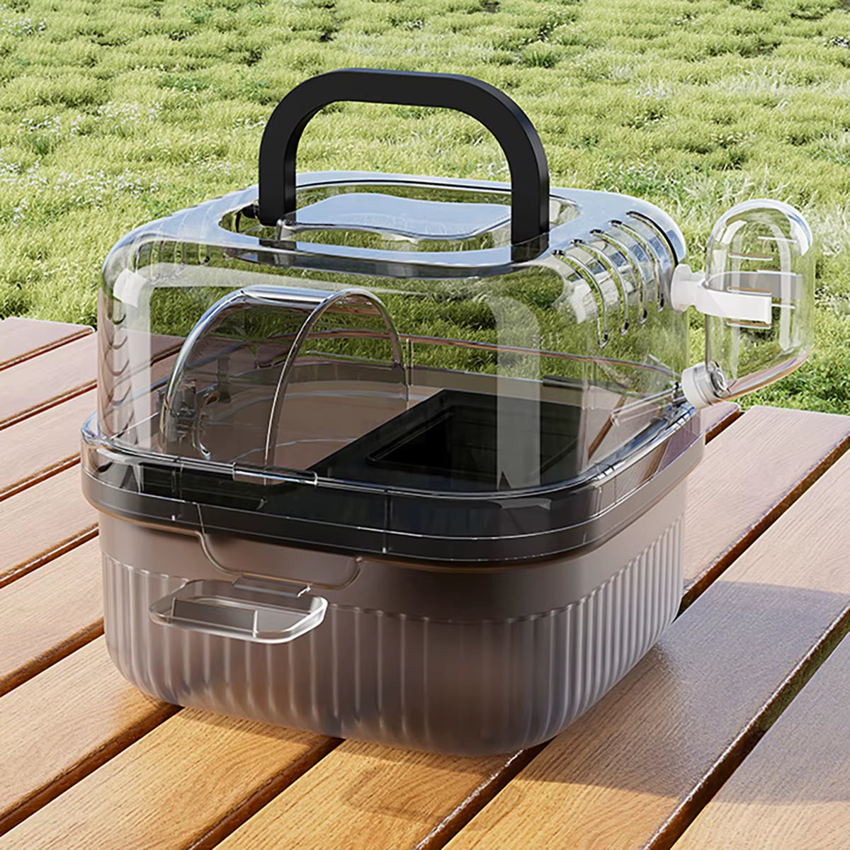 Hamster Outdoor Carrier Cage Portable Hamster Cage with Clear Large Flip Cover for Hamster Bird Carrying Pet Supplies