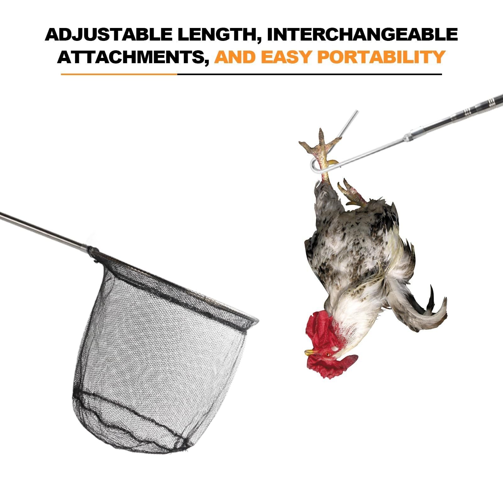 Animal Catch Net Pole Trap Tool Chicken Catcher Leg Hook Catching Kit Animal Con