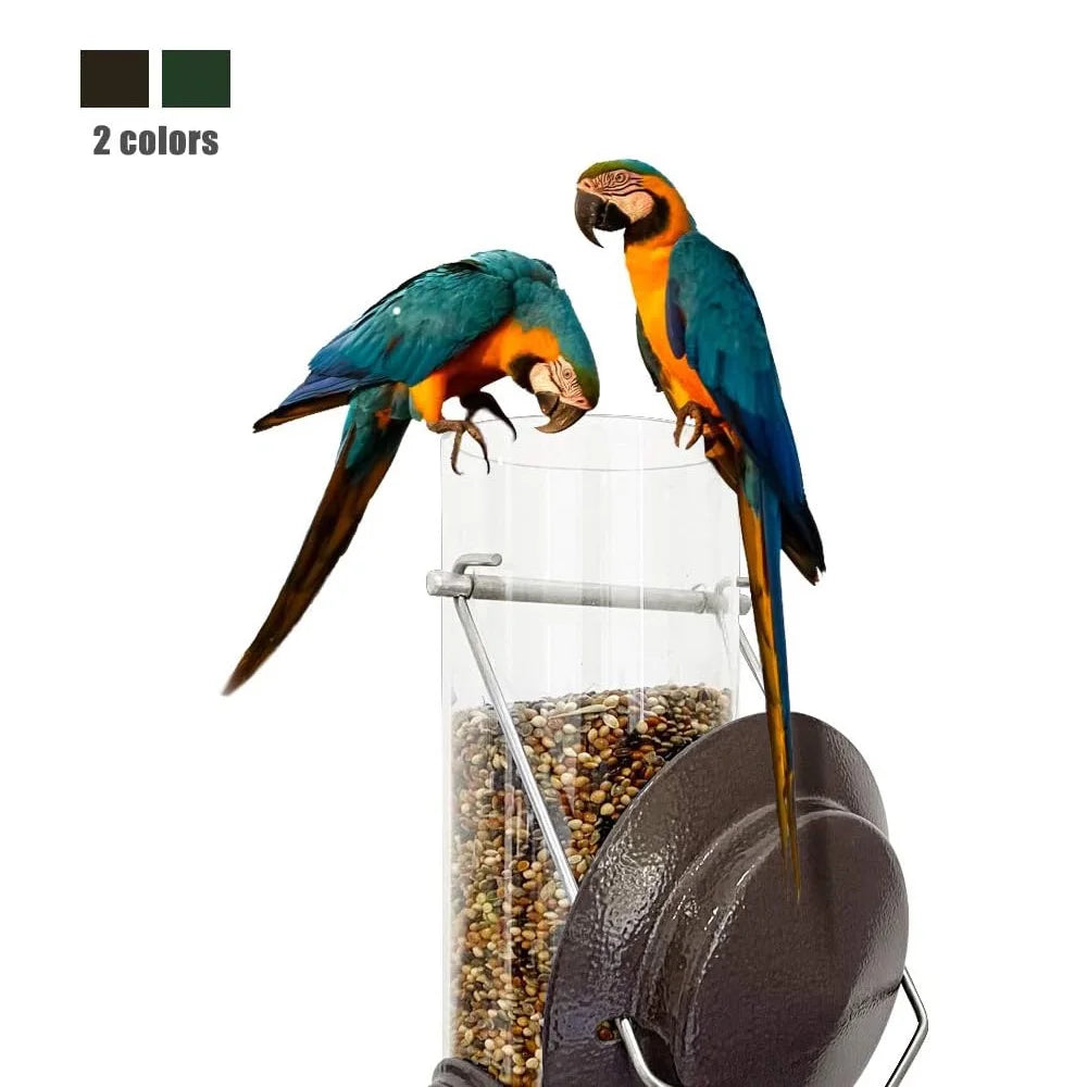 Wild Bird Feeders for Outdoors Hanging, Metal Tube Feeder, 6 Feeding Ports, Coffee - 1 Pack