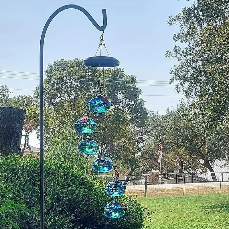 Charming Wind Chimes Hummingbird Feeders Hanging Hummingbird Feeder with 6 Feeder Balls Outdoor Garden Bird Feeder