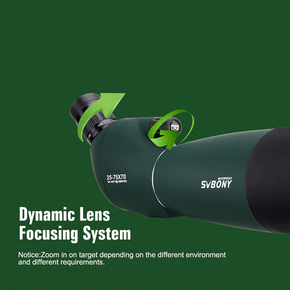 25-75X70 Telescope Spotting Scope Powerful Zoom Monocular FMC BAK4 Waterproof for Bird Watching Target Shotting