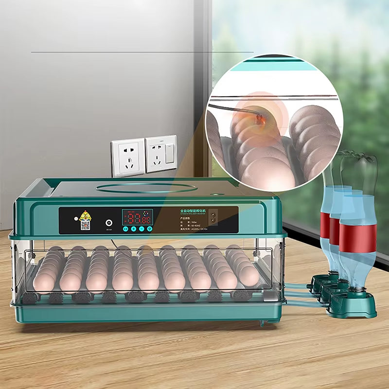 24/38 Eggs Automatic Intelligent Screen Display Incubator Household Chicken, Duck, Goose, Pigeon, Peacock & Parrot Egg Incubator