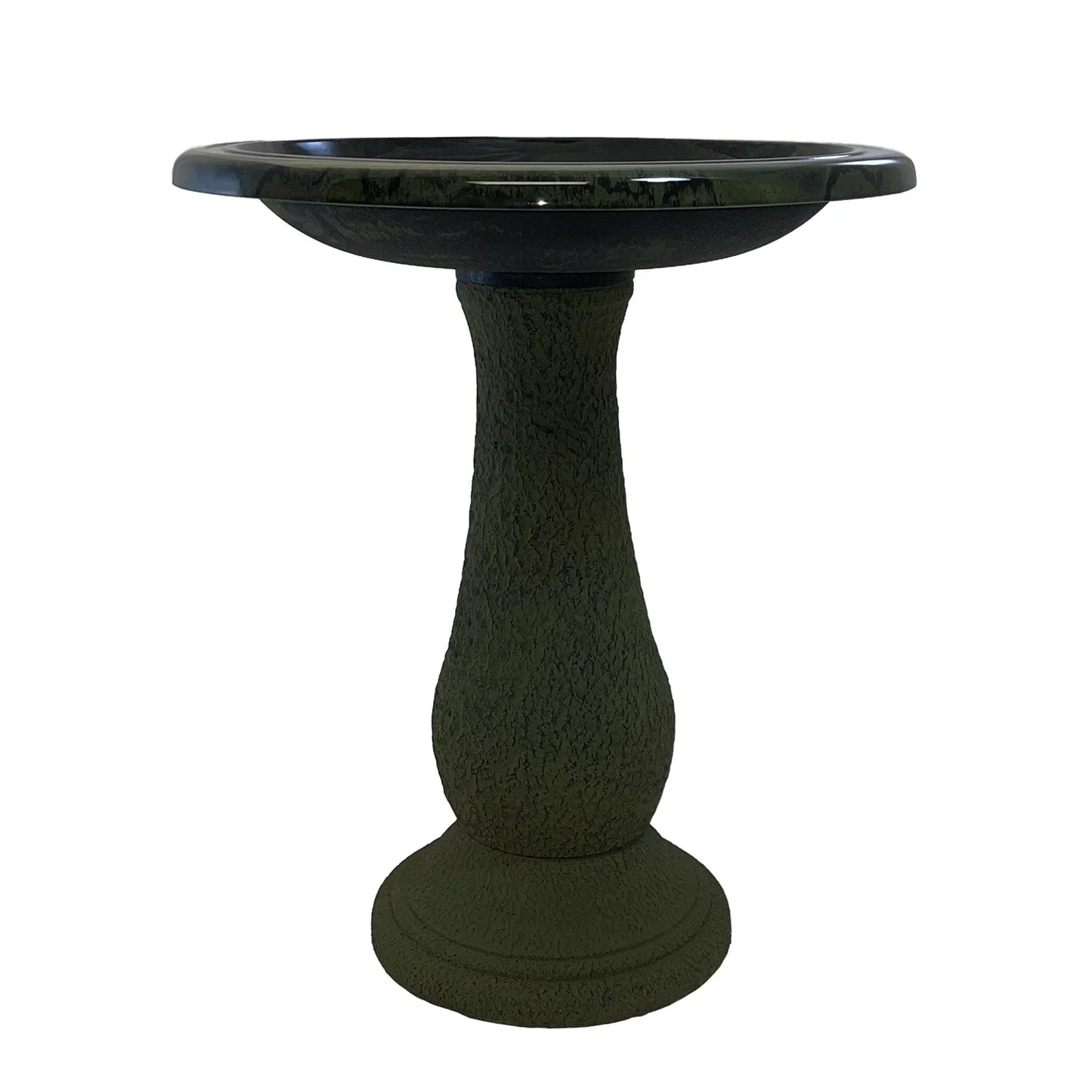 BIRDS and beyond 24" Hunter Green Fiber Clay Birdbath 19"D X 21"H Base
