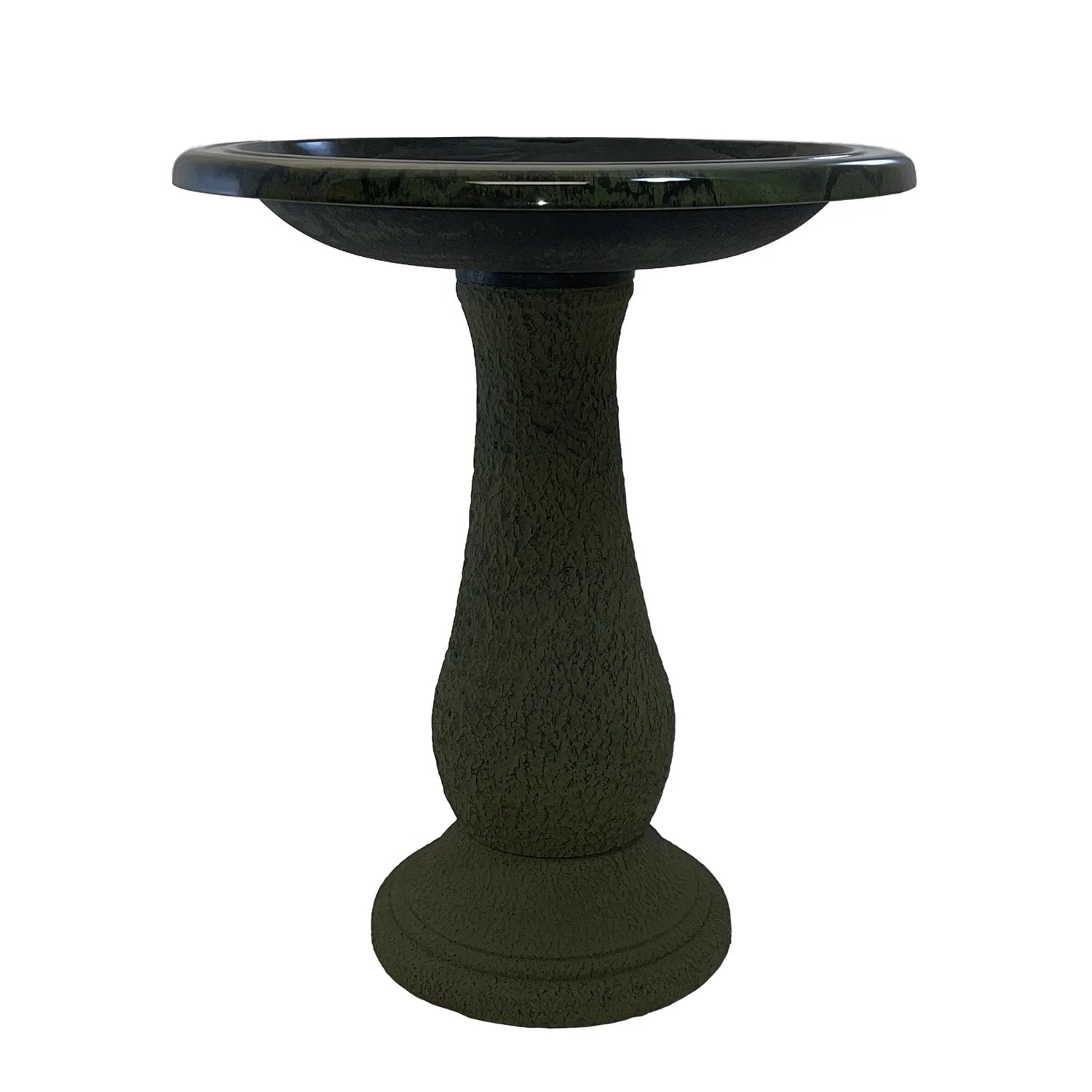 BIRDS and beyond 24" Hunter Green Fiber Clay Birdbath 19"D X 21"H Base
