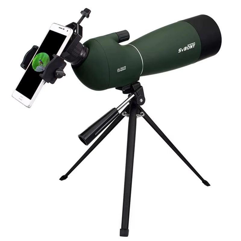 25-75X70 Telescope Spotting Scope Powerful Zoom Monocular FMC BAK4 Waterproof for Bird Watching Target Shotting