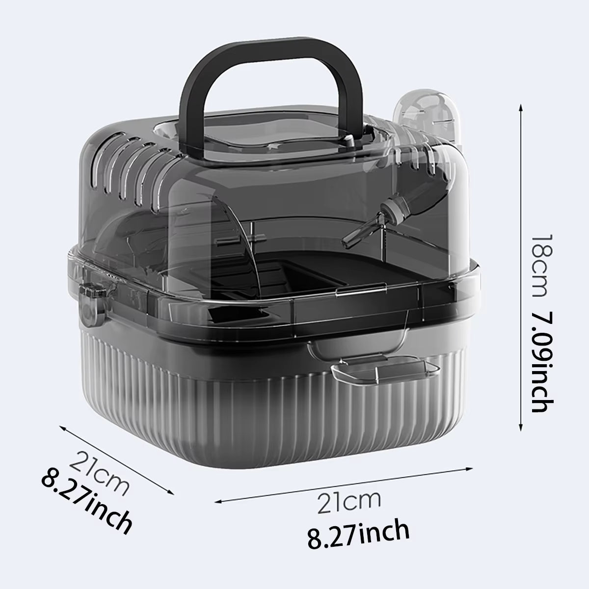 Hamster Outdoor Carrier Cage Portable Hamster Cage with Clear Large Flip Cover for Hamster Bird Carrying Pet Supplies