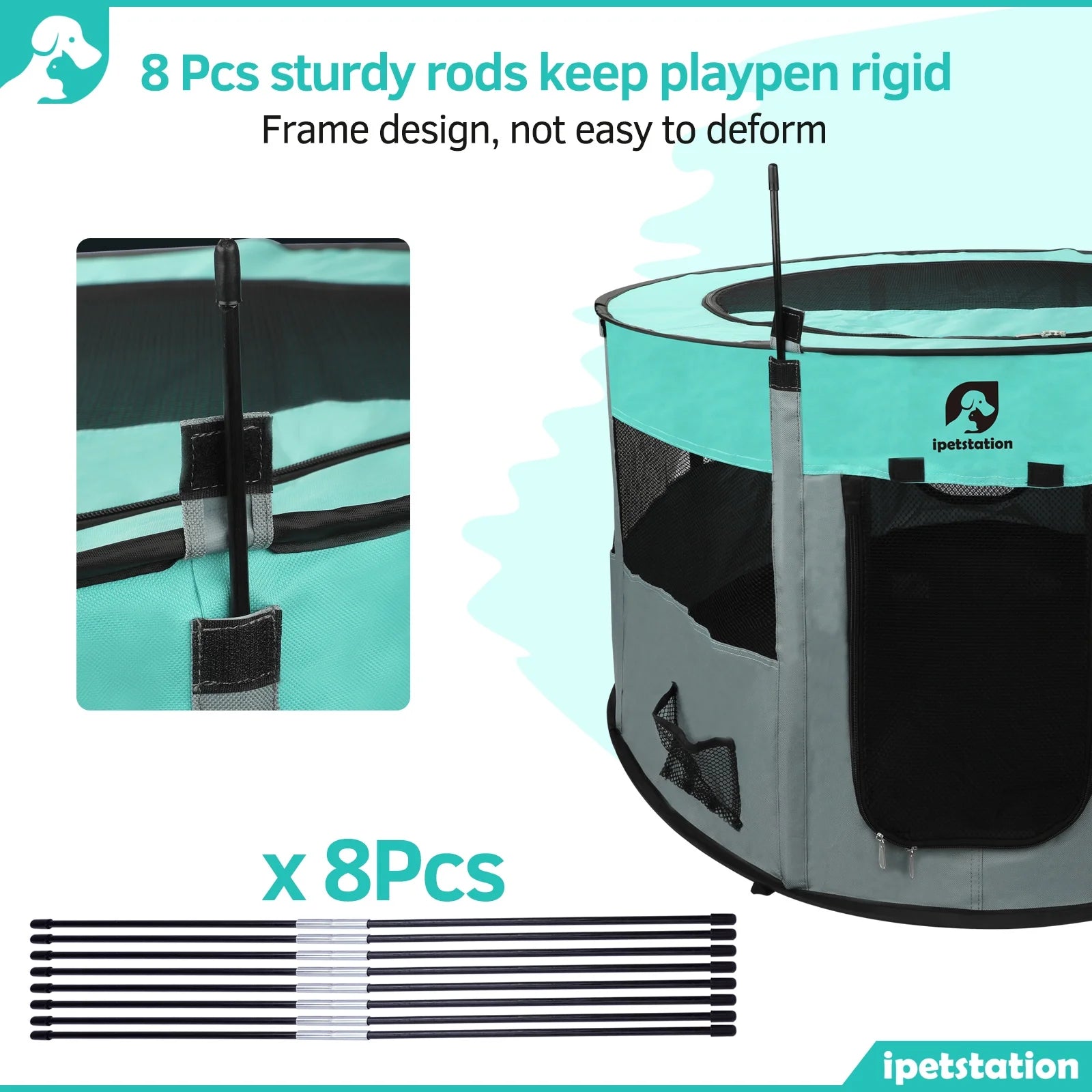 Pet Playpen -10.23Sq.Ft Large Pens for Puppies Kittens Cat Rabbit-Portable & Foldable Dog Pens Pet Kennel for Indoor, Outdoor RV Travel Office Potty Training Nursing Room