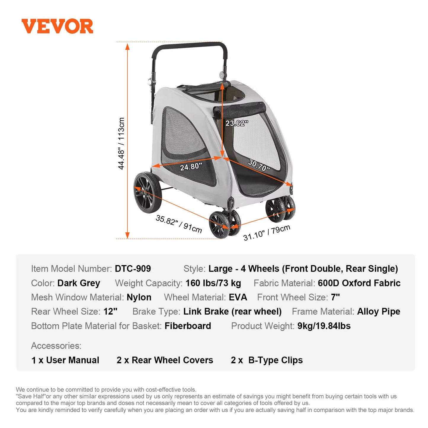 Pet Stroller Carrier Dog Cat Strollers Lightweight Travel Rotate with Brakes Pet Pad Cup Holder for Puppy Dog Accessories