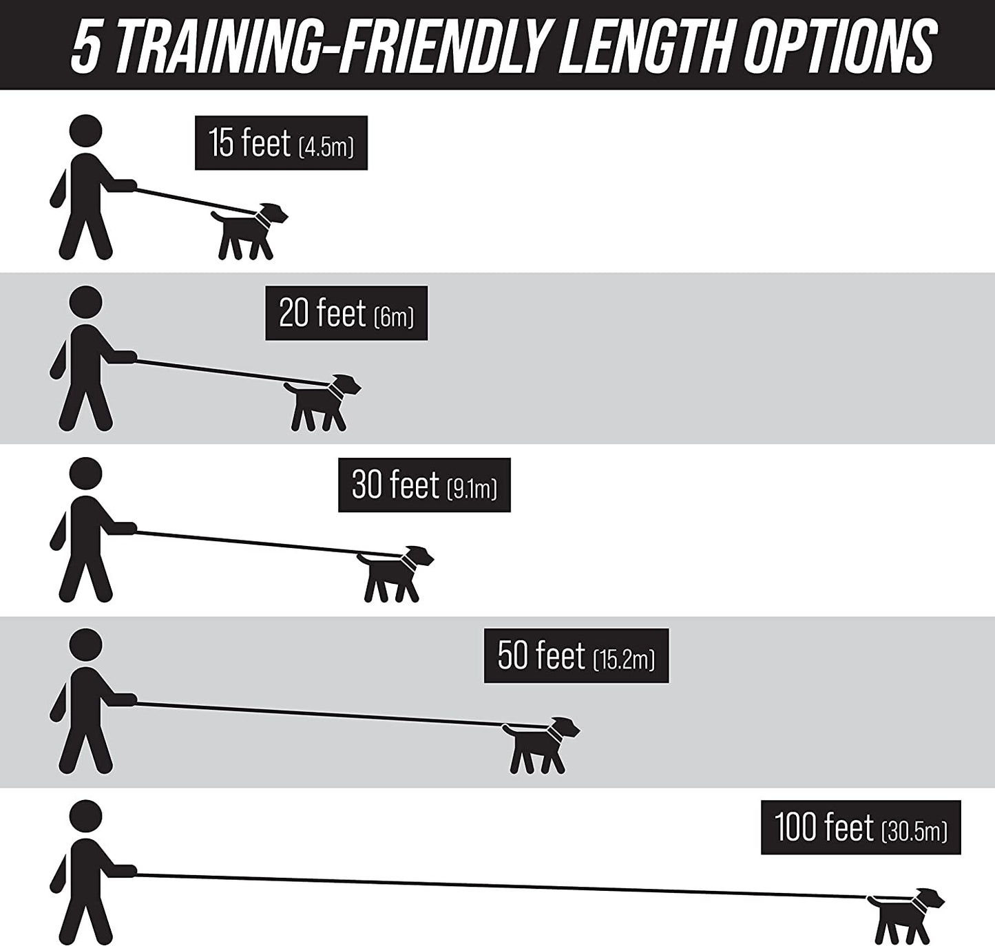 Free Range - Long Dog Leash for Large Dogs - 1 Inch Heavy Duty Nylon Training Lead with Padded Handle - High Visibility Orange - Extra Long Dog Leash (30 Ft)