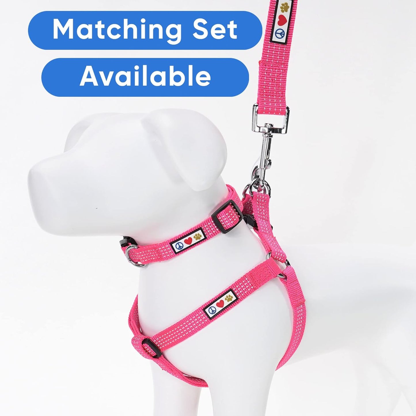 Pet Soft Training Adjustable Reflective Stitching Puppy / Dog Collar Large 1 Inch Pink