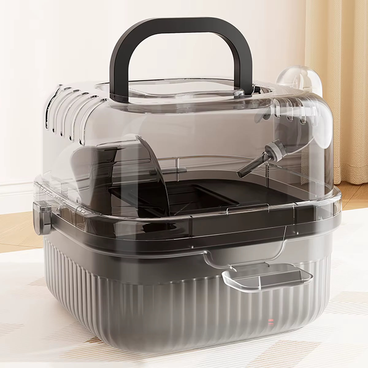 Hamster Outdoor Carrier Cage Portable Hamster Cage with Clear Large Flip Cover for Hamster Bird Carrying Pet Supplies