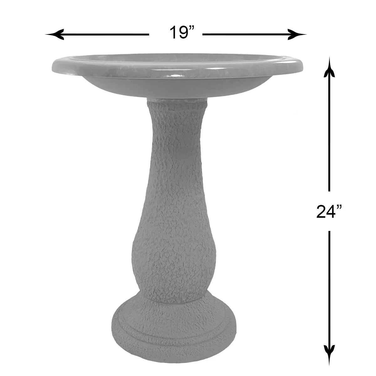 BIRDS and beyond 24" Hunter Green Fiber Clay Birdbath 19"D X 21"H Base