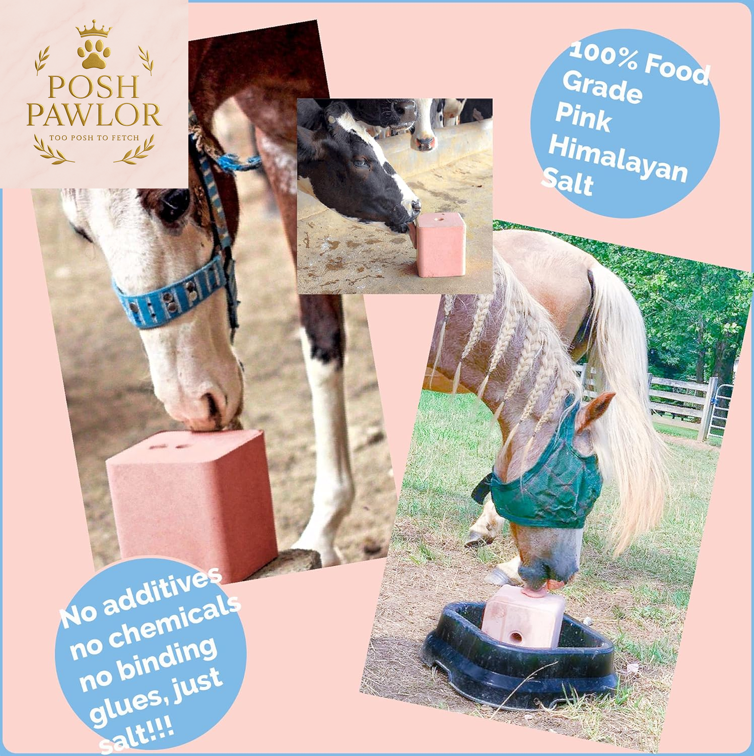 8.8LB (4KG) Compressed Pink Himalayan Salt Animal Lick Brick for Livestock and Wildlife - 100% Pure & Natural Feed Salt - 84 Natural Minerals and Trace Elements