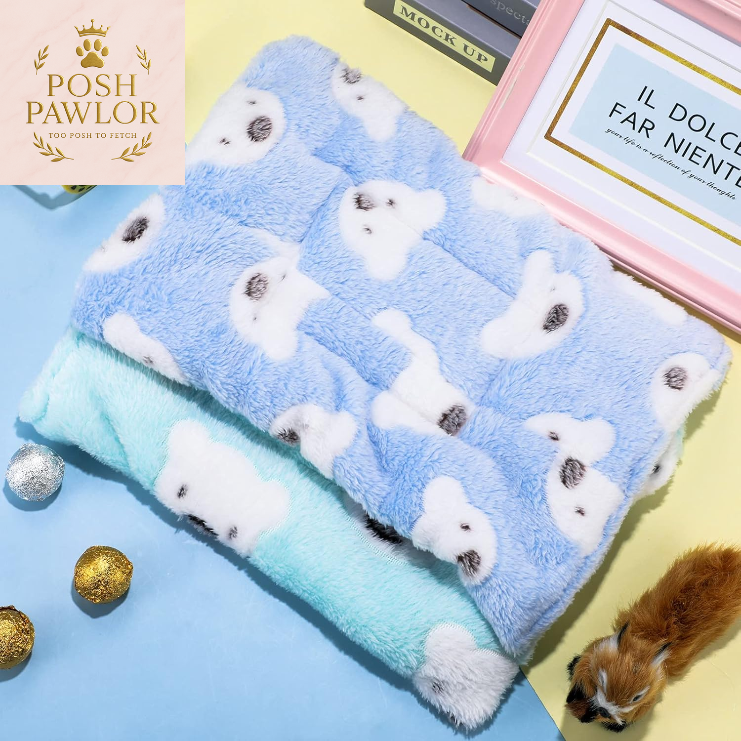 2 Pieces Guinea Pig Bed Rabbit Bed Small Animal Hamster Warm Mats Winter Warm for Bunny Hamster Squirrel Hedgehog Chinchilla Small Animal Accessories(Green, Blue,Bear Pattern)