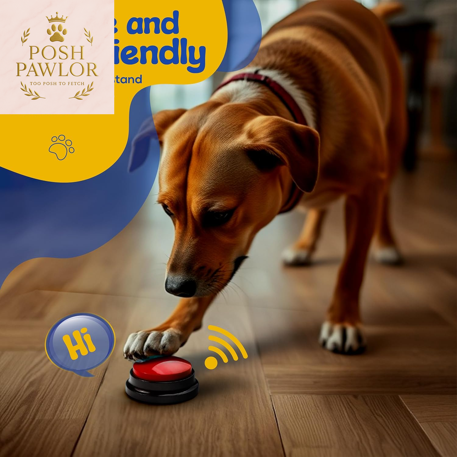 Dog Buttons for Communication with Mat & Clicker – 30S Recordable Dog Buttons Talk, Talking Buttons for Dogs, Gift for Dog Owners with Training Guide, Custom Stickers, and Clear Sound (6-Pack)