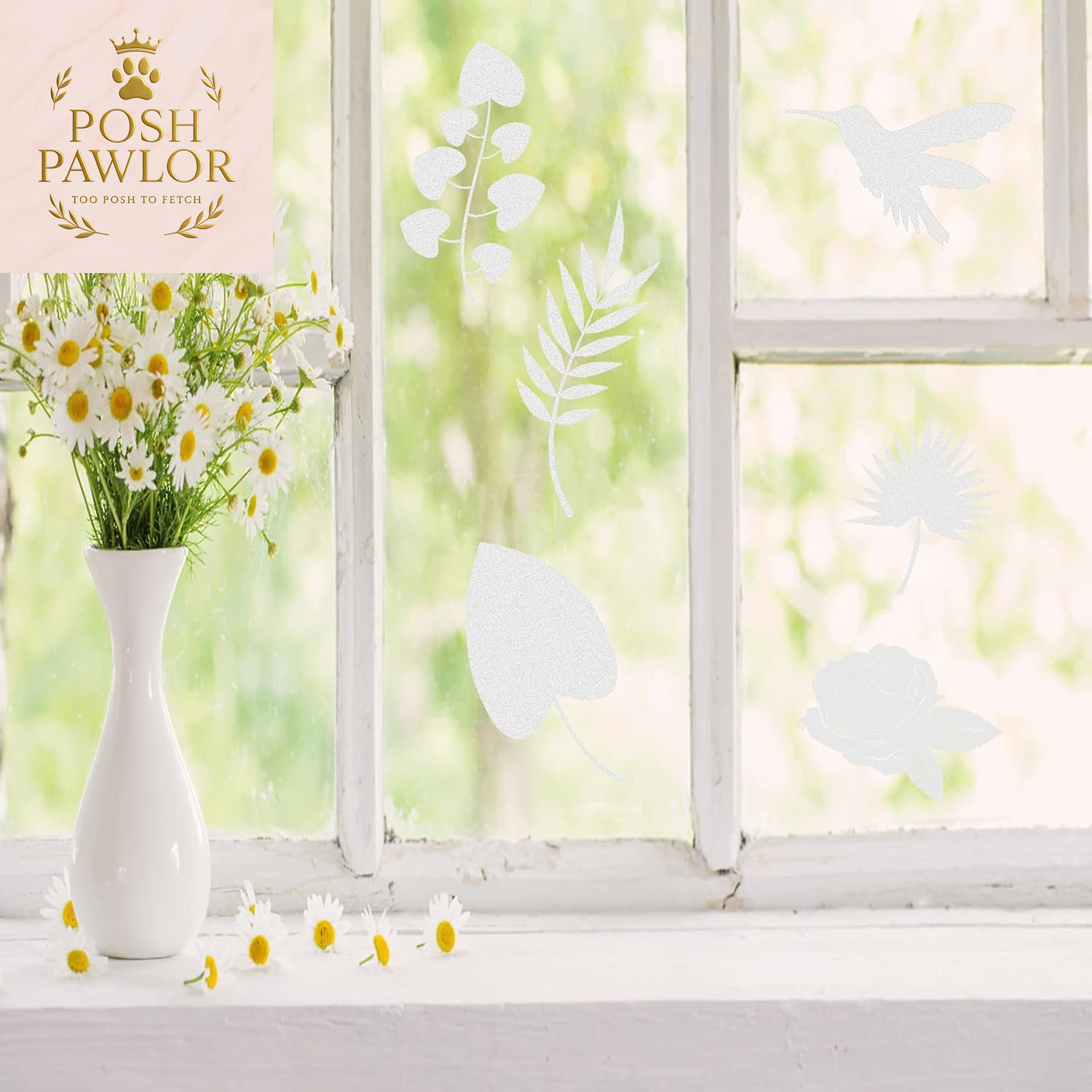 Anti-Collision Decal Window Clings, 44PCS Translucent Alert Bird Stickers to Protect Wild Birds from Glass Door Collisions