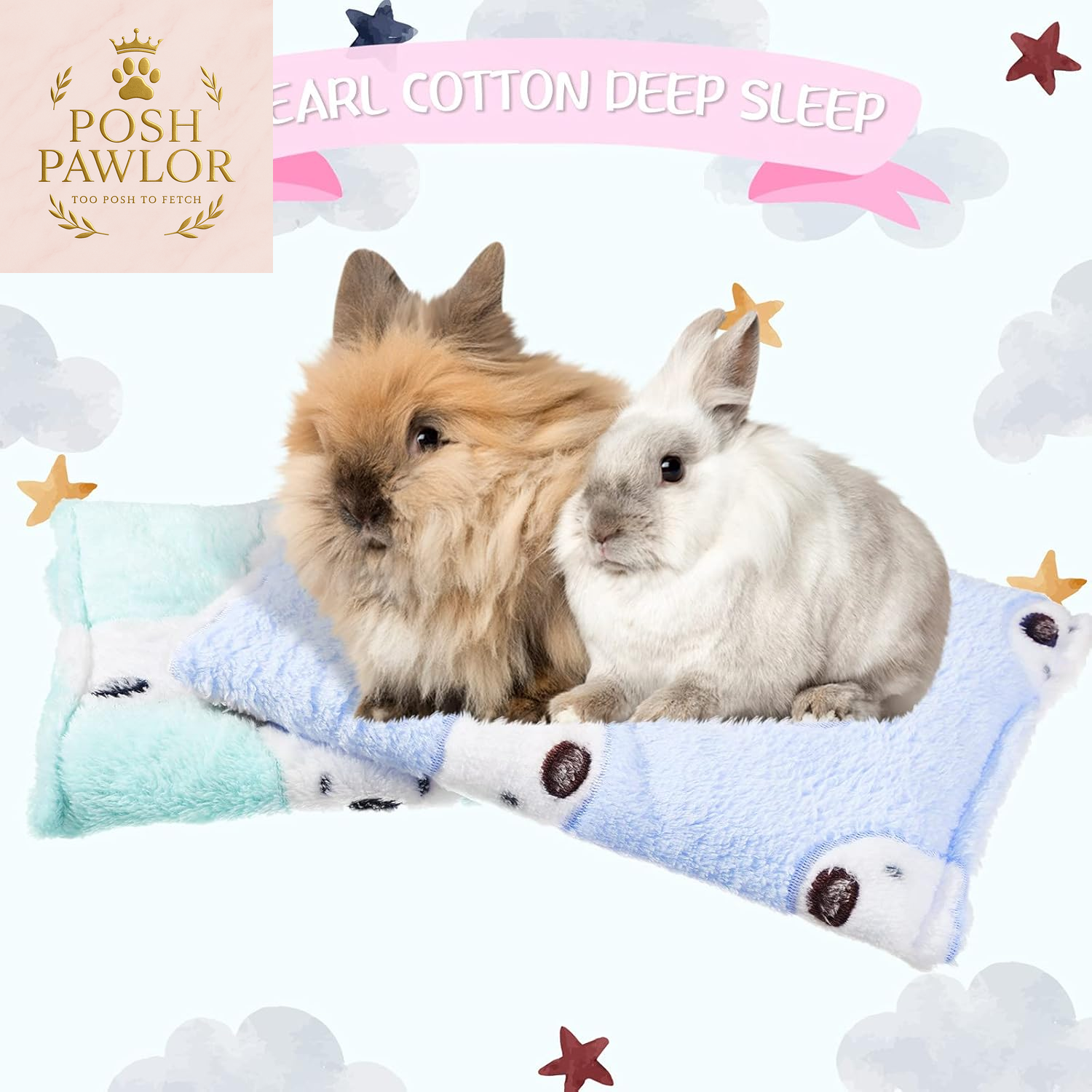 2 Pieces Guinea Pig Bed Rabbit Bed Small Animal Hamster Warm Mats Winter Warm for Bunny Hamster Squirrel Hedgehog Chinchilla Small Animal Accessories(Green, Blue,Bear Pattern)