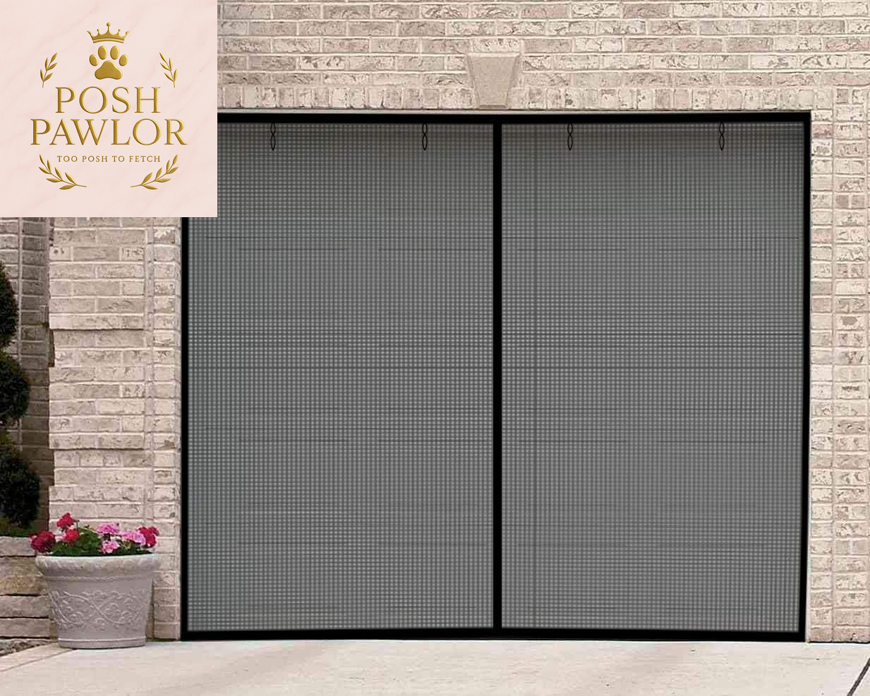 Garage Screen Doors for 1 Car Garage, 8X7Ft Magnetic Closure Heavy Duty Weighted Bottom Screen Self Sealing Fiberglass Mesh anti Annoying Animals Retractable Net-Easy Assembly & Pass-Through (Black)